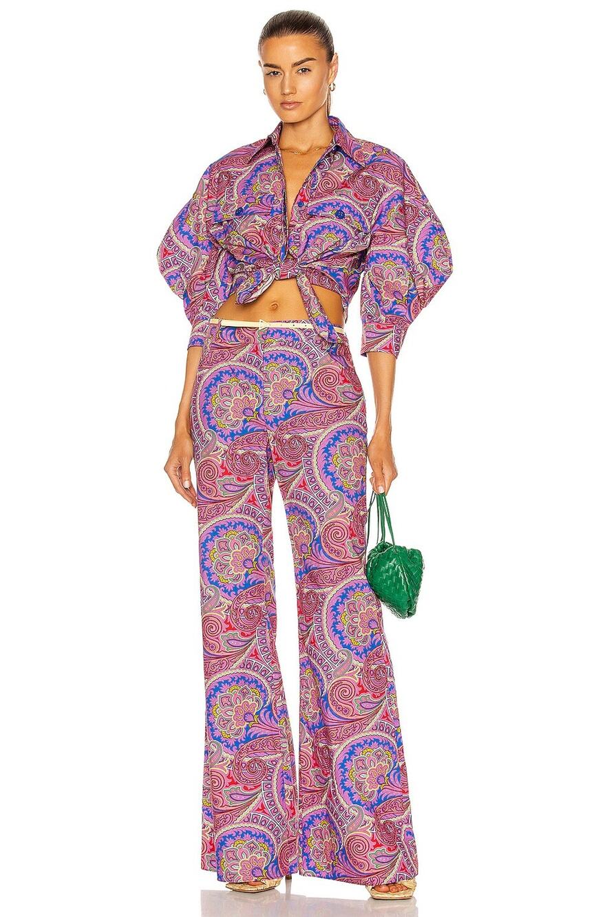 Alexis Berwyn Top & Salima Pant Set Berry Paisley Women's Size Top XS / Bottom S